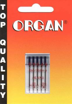 Igły do maszyn domowych Organ jeans - 90, 100 - 130/705H