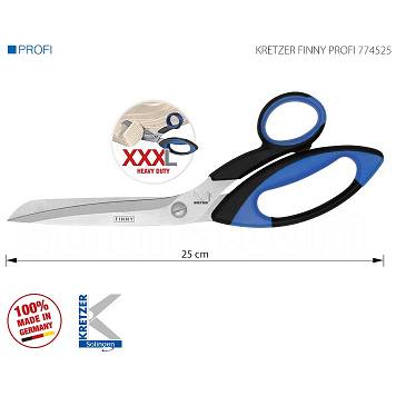 Nożyczki krawieckie do bardzo trudnych materiałów Kretzer Finny Profi 25 cm - 774525